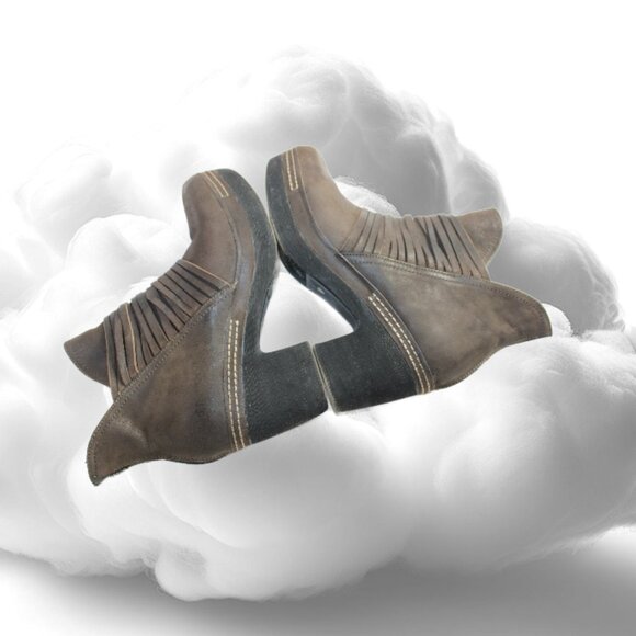 Antelope 934 Ebba Khaki Layered Over Strap Oiled Leather Bootie, Size 39 - Picture 8 of 12